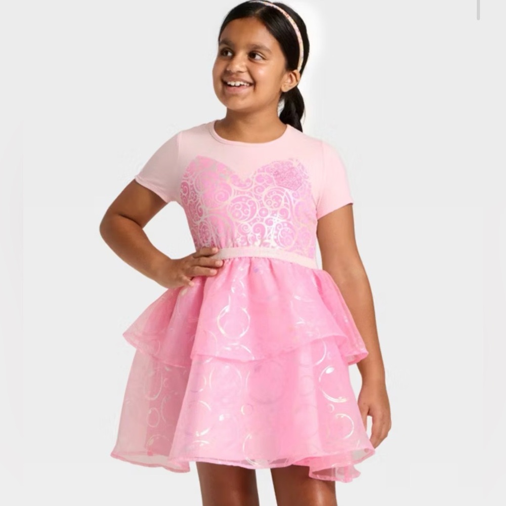 Girls' Wicked Glinda the Good Tulle Character Dress - Pink. Med 8